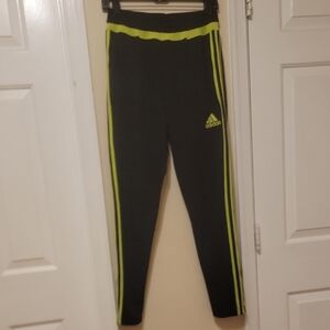 Adidas Men's Black Joggers with Lime Stripes